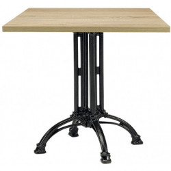 268 H 75 table with cast iron base, melamine veneered top