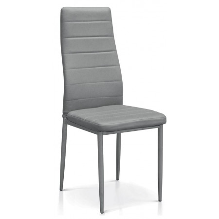 890  Sedia in acciaio tappezzata in ecopelle