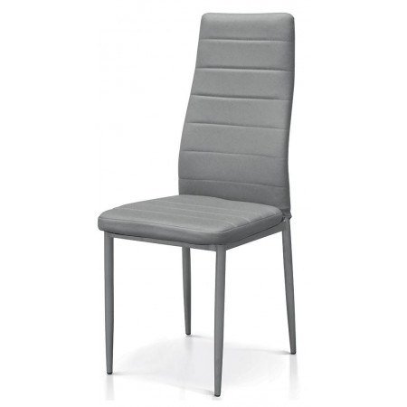 890  Sedia in acciaio tappezzata in ecopelle