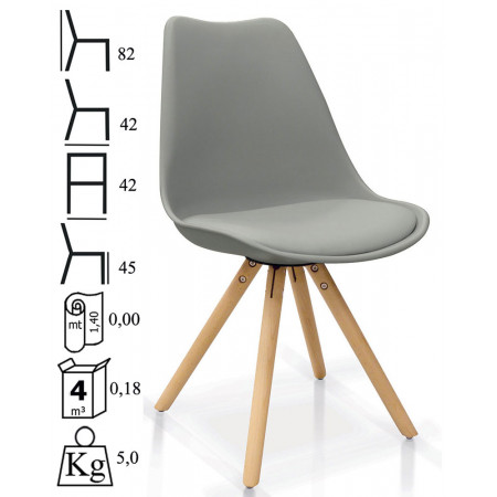 902  Beech wood chair base, polyurethane seat 2 colours