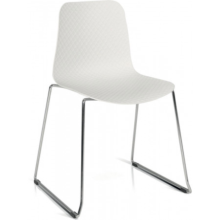 912  Sedia con base in acciaio cromato e scocca in polietilene