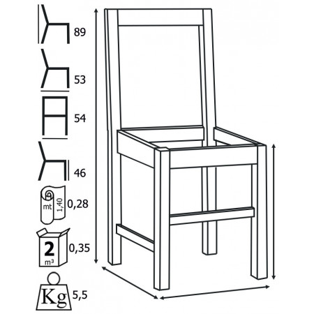 919   Sedia in faggio grezza o finita, finiture a scelta