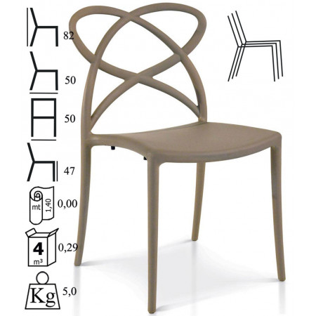 948  Sedia impilabile, struttura in polipropilene 3 colori