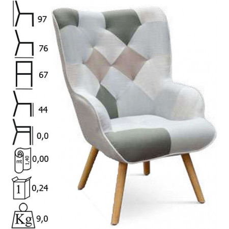 943   Poltrona con poggiapiedi