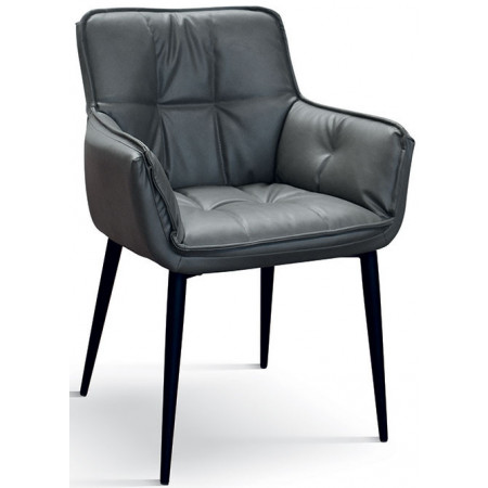 961  Poltroncina tappezzata ecopelle grigia o beige