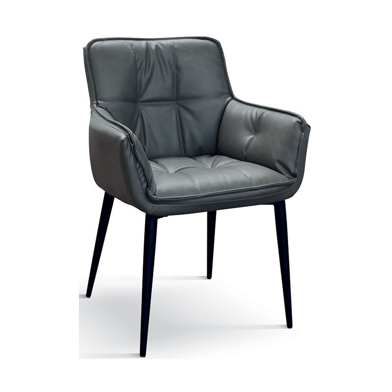 961  Poltroncina tappezzata ecopelle grigia o beige