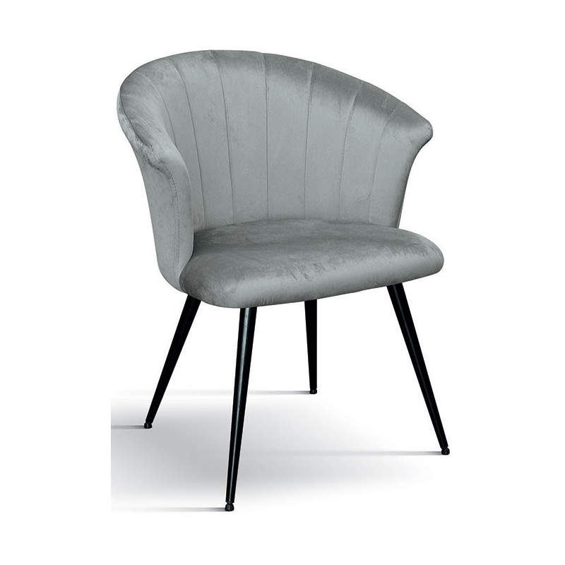 964  Poltrona tappezzata in velluto grigio