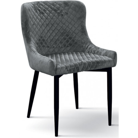 965  Sedia tappezzata in velluto grigio