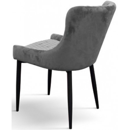 965  Sedia tappezzata in velluto grigio