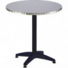273  Aluminium weighted table base, stainless steel top flowers finished