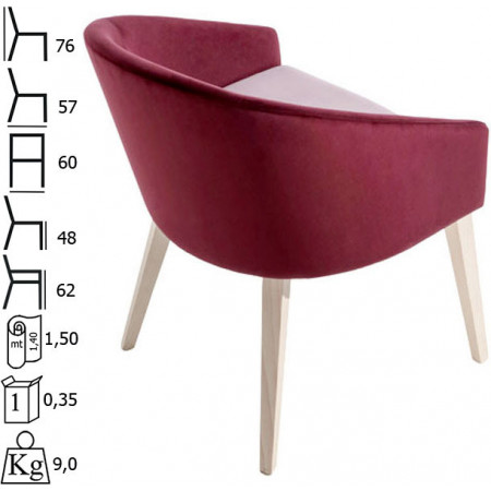 978  Poltroncina grezza o finita, finiture a scelta