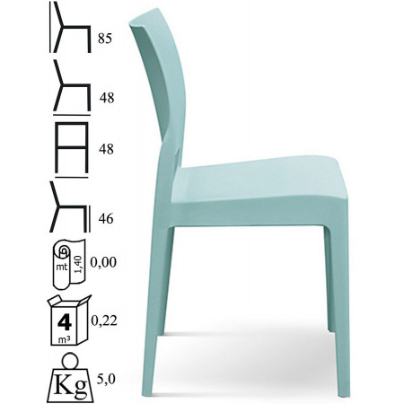 986  Sedia impilabile, struttura in polipropilene 8 colori