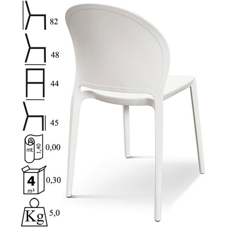 987  Sedia impilabile, struttura in polipropilene 4 colori