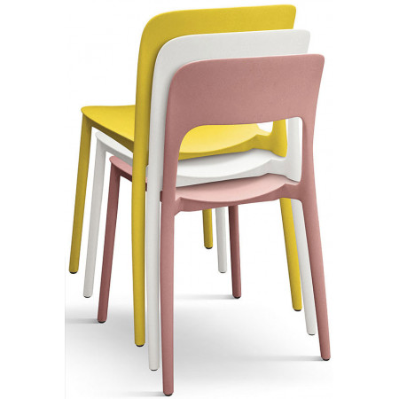 989  Sedia impilabile, struttura in polipropilene 6 colori