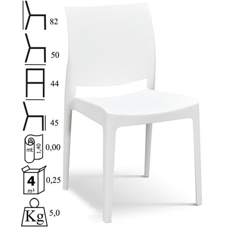 992  Sedia impilabile, struttura in polipropilene 4 colori
