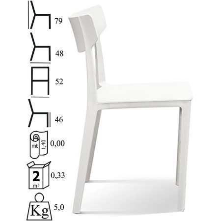 994  Sedia impilabile, struttura in polipropilene 4 colori