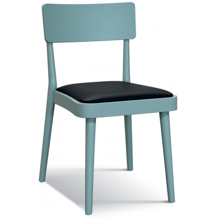 997  Sedia in legno tappezzata ecopelle, 5 finiture