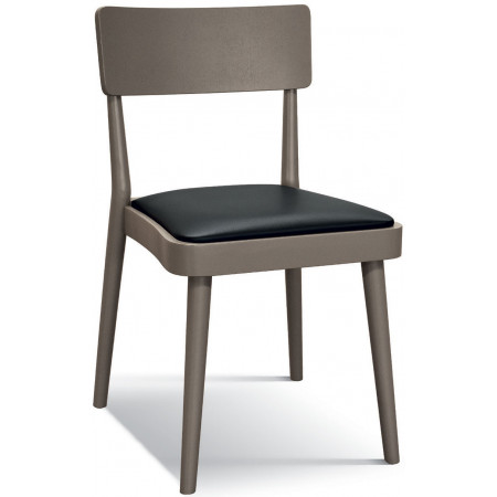 997  Sedia in legno tappezzata ecopelle, 5 finiture