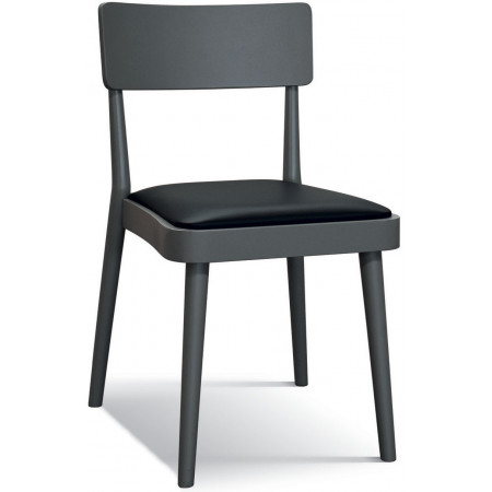 997  Sedia in legno tappezzata ecopelle, 5 finiture