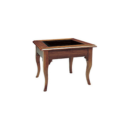 212  Tavolino in noce nazionale piano vetro, grezzo o finito