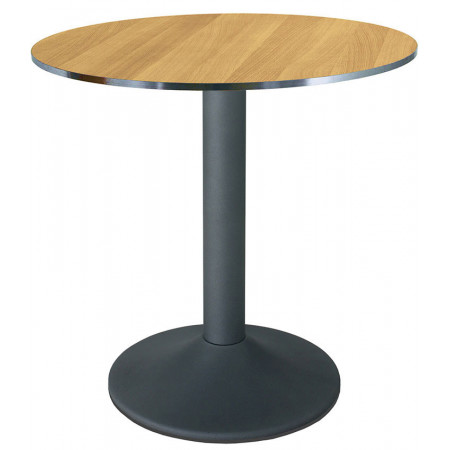 262T  Tavolo con base in ghisa-acciaio, piano in melaminico bordo ABS alluminio