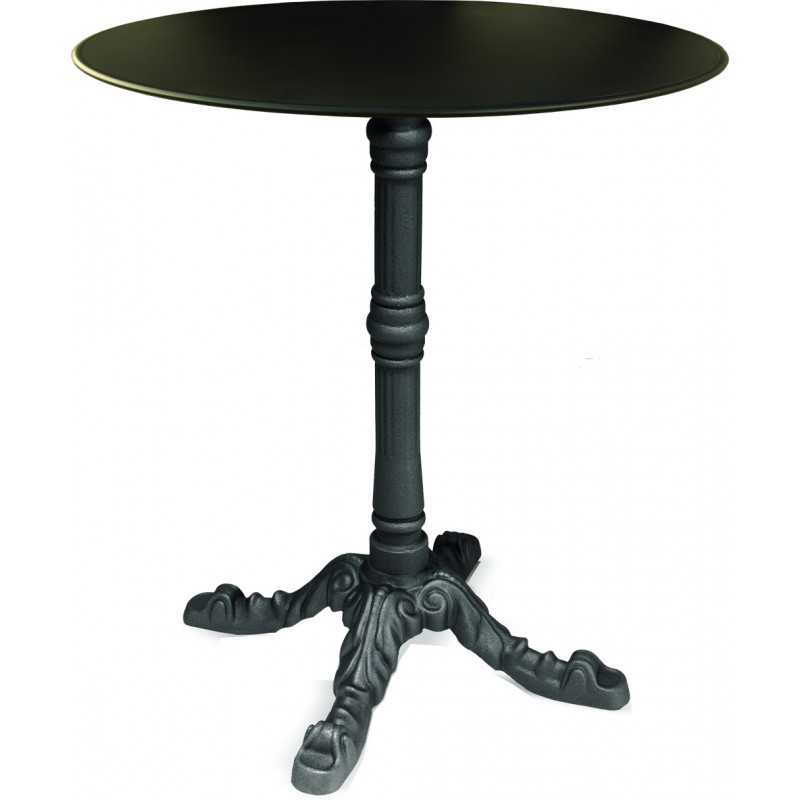 271T Tavolo con base in ghisa nera, piano in nobilitato