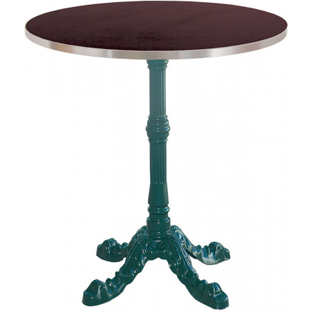 271T Tavolo con base in ghisa nera, piano in nobilitato