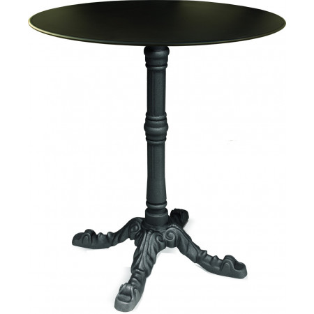 271T Tavolo con base in ghisa nera, piano in nobilitato