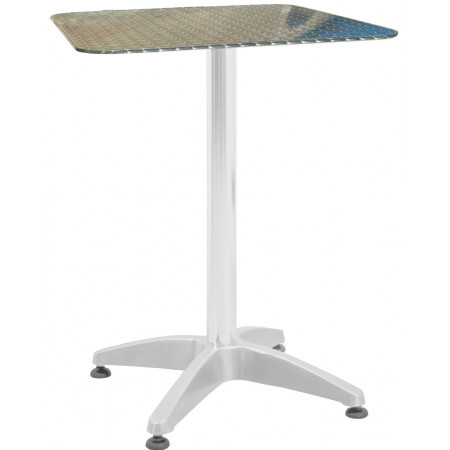 copy of 273  Aluminium weighted table base, stainless steel top flowers finished