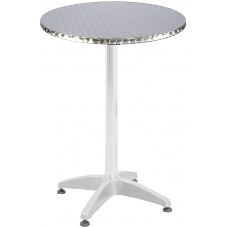 copy of 273  Aluminium weighted table base, stainless steel top flowers finished