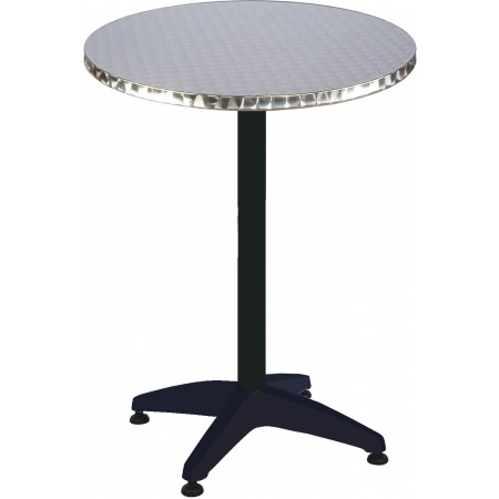 copy of 273  Aluminium weighted table base, stainless steel top flowers finished