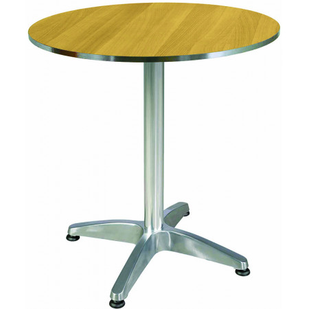 273T Tavolo con base appesantita in alluminio lucido, piano in nobilitato