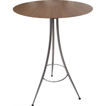 277 Chromed steel table base, melamine veneered ø cm 70 top