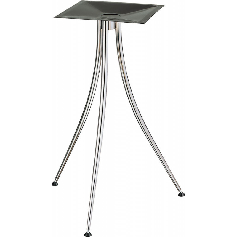 277 Chromed steel table base, melamine veneered ø cm 70 top