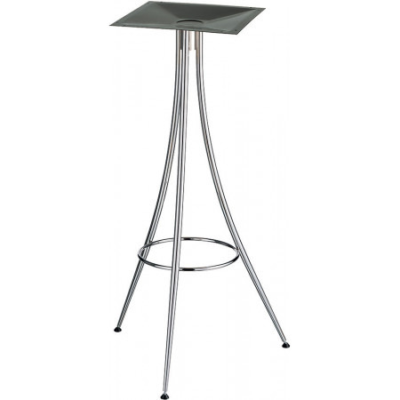 277 Chromed steel table base, melamine veneered ø cm 70 top