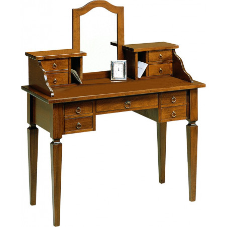 2072  Raw or finished poplar wood/tanganyika writing desk  with mirror, finishes to choice