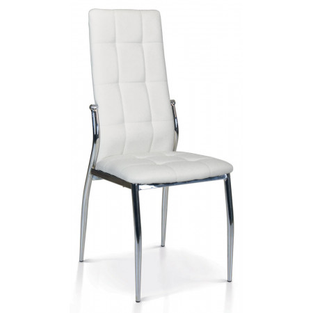 942 Sedia con base in metallo tappezzata in ecopelle 3 colori