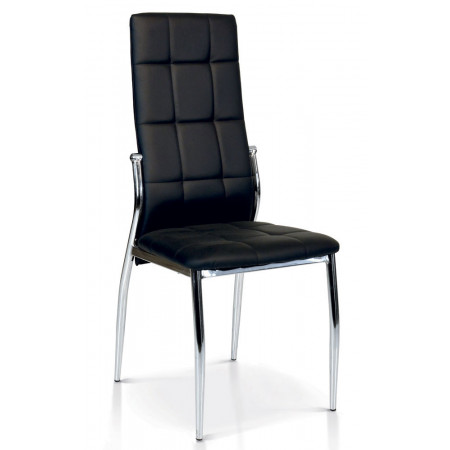 942 Sedia con base in metallo tappezzata in ecopelle 3 colori