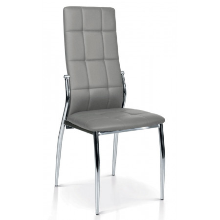 942 Sedia con base in metallo tappezzata in ecopelle 3 colori