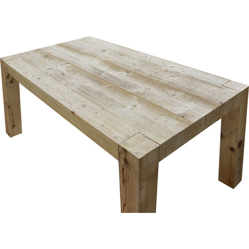 2192  Extending table  with brushed and old coated fir wood top