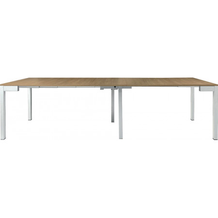 2199 Tavolo consolle allungabile con base in metallo e piano in melaminico 3 finiture