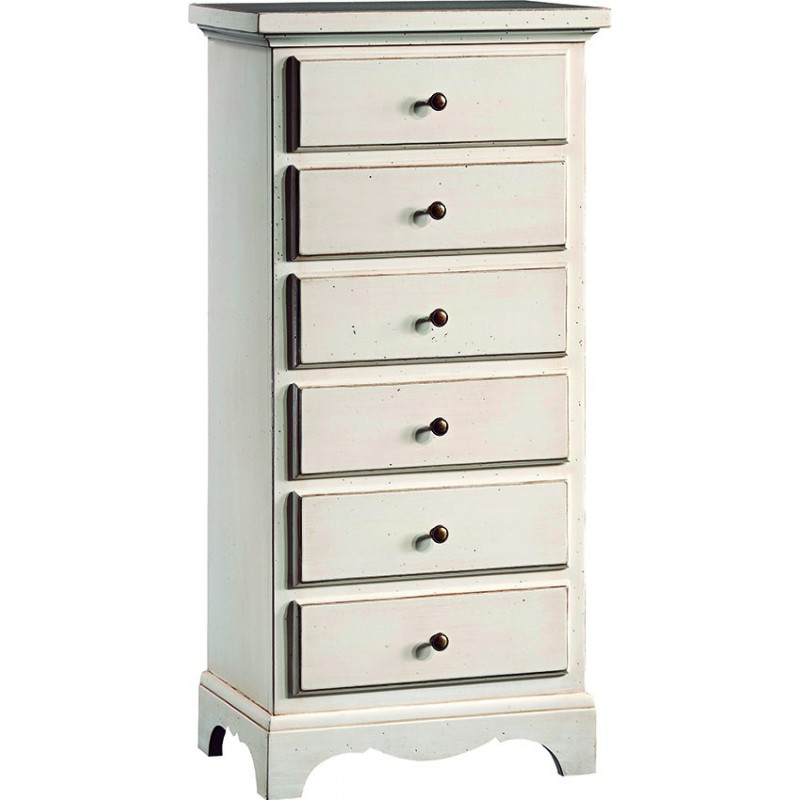 2104  Tanganyika veneered chest of drawers furniture, matt white lacquered sinished