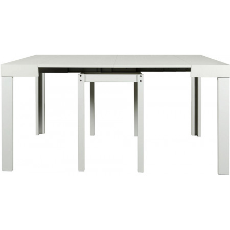 2221  Tavolo-consolle allungabile, piano in melaminico frassino bianco