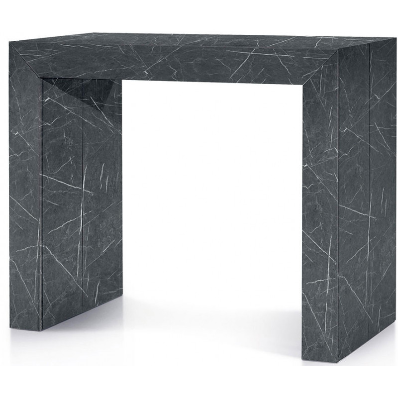 2245  Tavolo-consolle allungabile in melaminico bianco o marmo nero