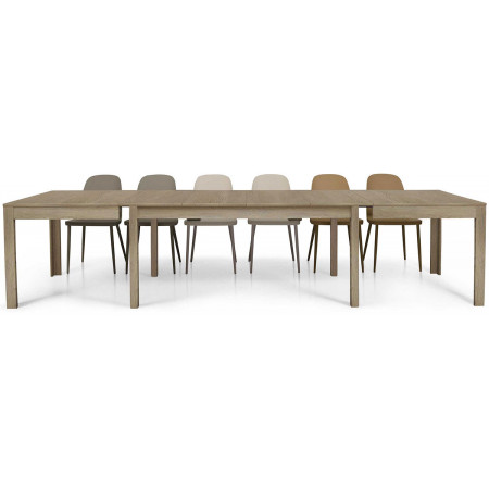 2271  Extending table, beech wood base, grey ash wood melamine top