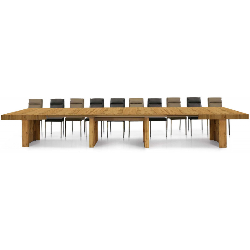 copy of 2268 Extending table,  durmast wood, worn white, aged wood melaminie finished