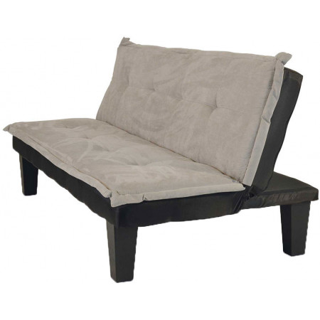 2292 Divano letto con struttura in legno tappezzato in microfibra grigia