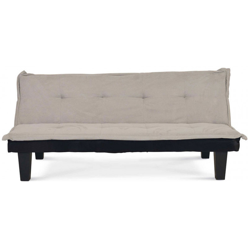 2292 Divano letto con struttura in legno tappezzato in microfibra grigia