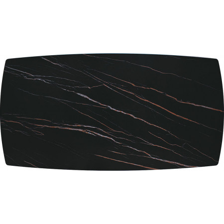 2308  Tavolo allungabile con base in metallo e piano in ceramica effetto marmo nero