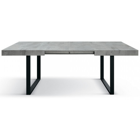 2318  Tavolo allungabile con base in metallo e piano in melaminico rovere, grigio, o bianco